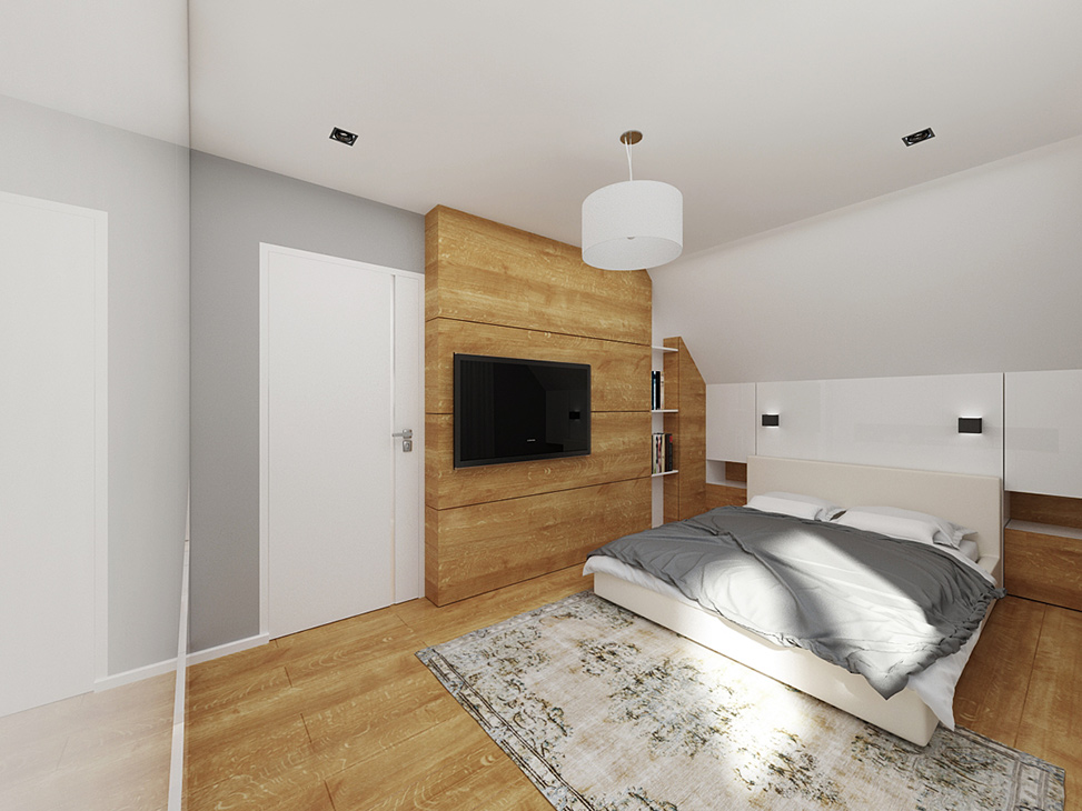 Projekt głównej sypialni w Mszance