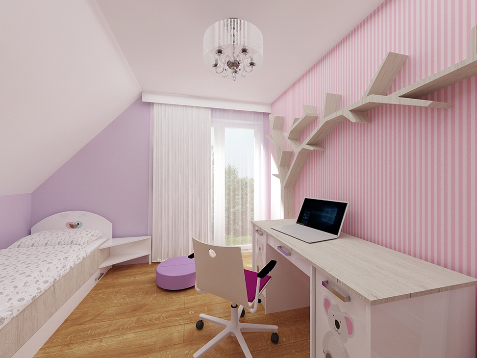 Projekt sypialni dla dziecka w Mszance